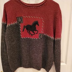 Women's TimberLea Horse Sweater Size Large